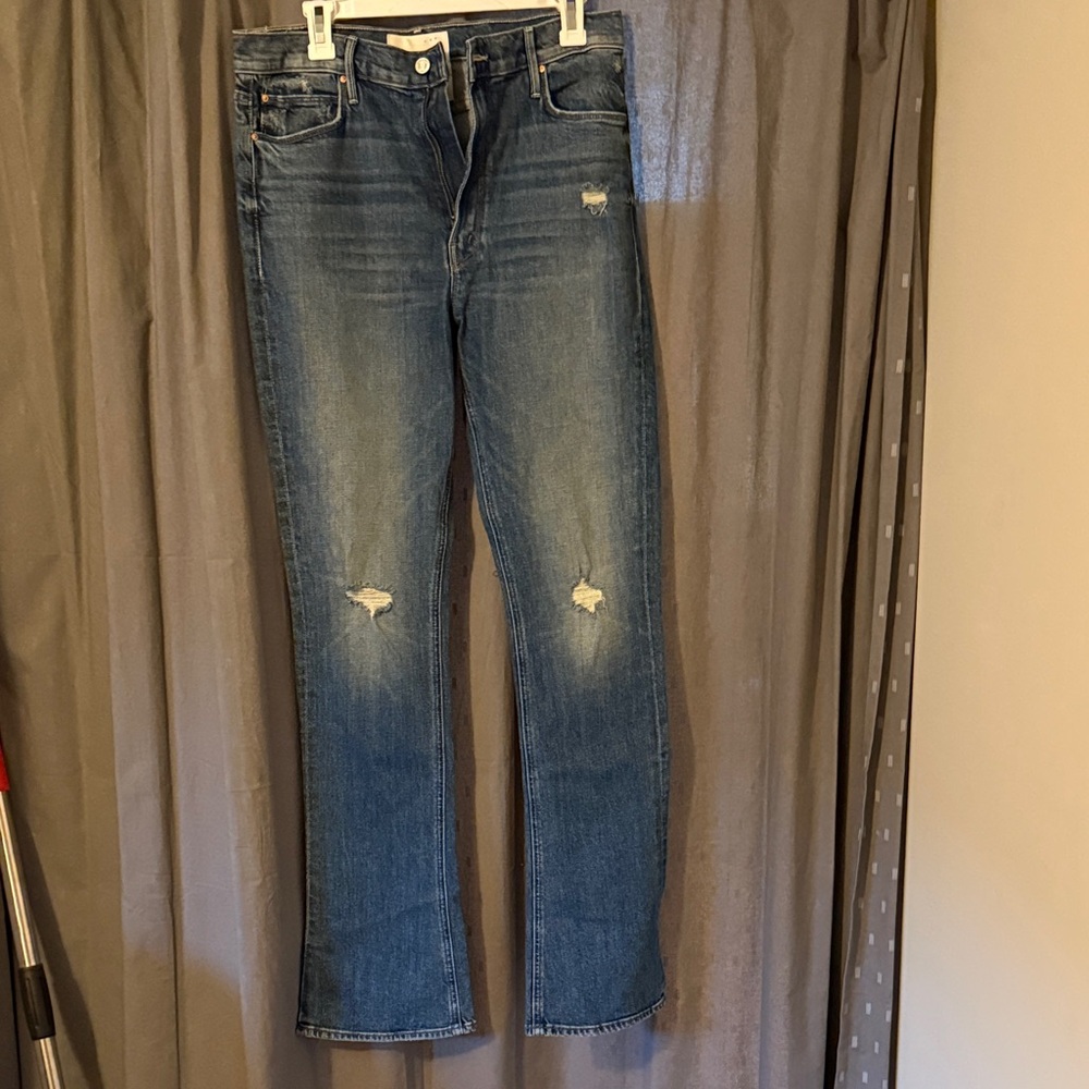 MOTHER. Classic Blue Distressed Women's Jeans